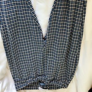 Blue plaid urban outfitters bell bottom leggings